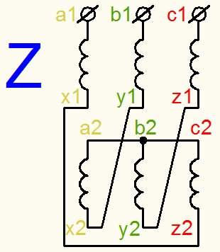 Трансформатор схема соединения зигзаг